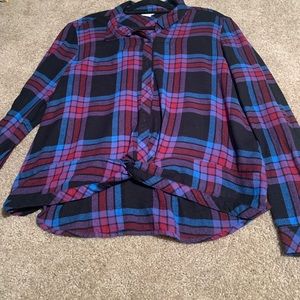 Purple & Blue Plaid Button down shirt